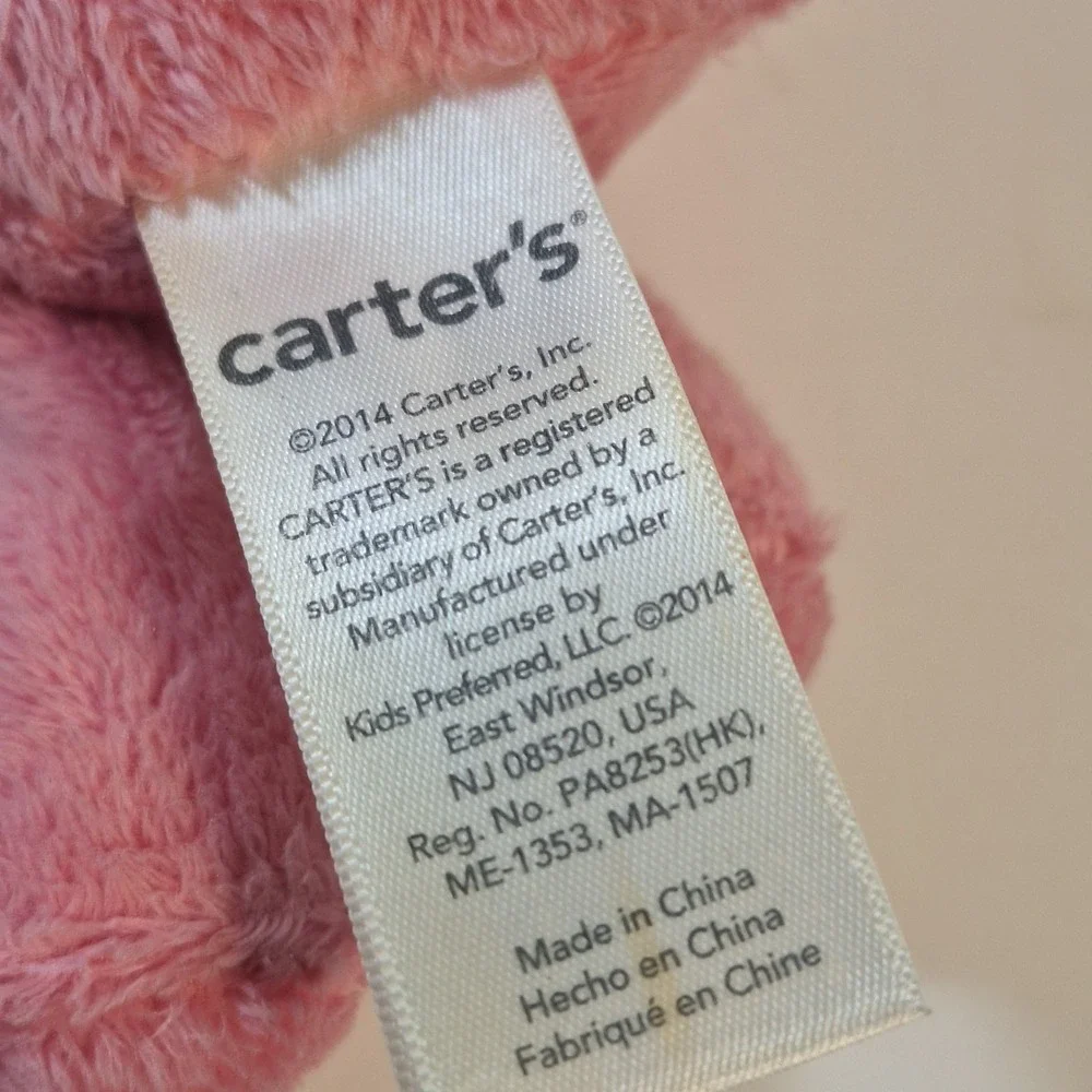 Carters Baby‎ Hot Pink Dinosaur Plush Stuffed Animal Toy 8